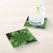 Groen fractaal glas Onderzetter (Schuin)