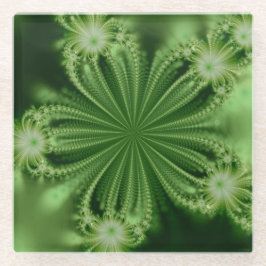 Groen fractaal glas Onderzetter