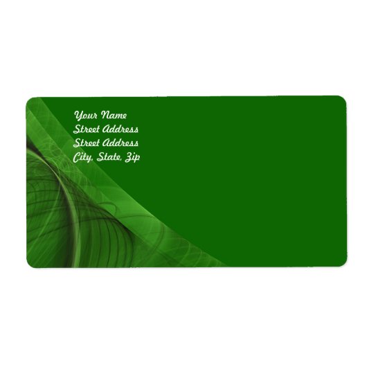 Groen Fractal Background Shipping Label (Voorkant)