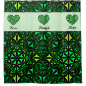 Groen Fractal Bathroom Shower Curtain Douchegordijn (Voorkant)