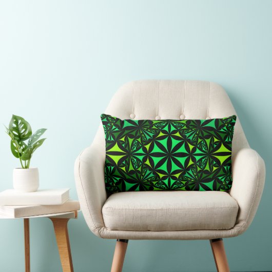 Groen Fractal Cotton Sierkussen Kussen (Stoel)