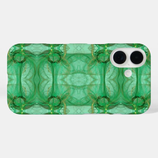 Groen Fractal iPhone hoesje (Achterkant (horizontaal))