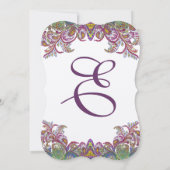 Groen frambozengeel blauw Paisley Peacock Kaart (Achterkant)