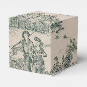 Groen Frans Land Toile Canvas Party Favor Box Bedankdoosjes (Achterkant)