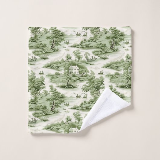 Groen Frans Platteland Bad Handdoek (Wasdoekje)