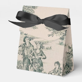 Groen Frans Toile Canvas Party Favor Box Bedankdoosjes