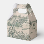 Groen Frans Toile Country Canvas Party Favor Box Bedankdoosjes (Achterkant)