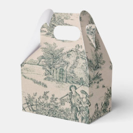 Groen Frans Toile Country Canvas Party Favor Box Bedankdoosjes