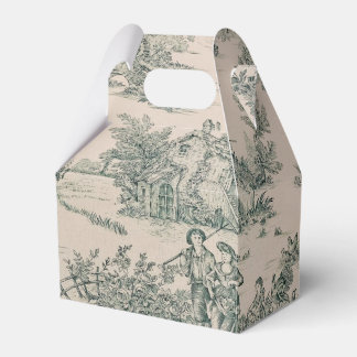 Groen Frans Toile Country Canvas Party Favor Box Bedankdoosjes