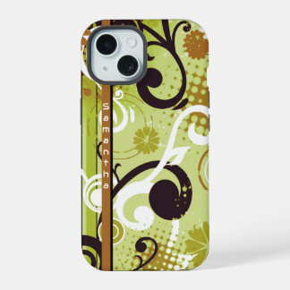 Groen Frutiger Metro Bloemmotief iPhone 15 Case