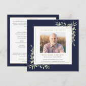 Groen Funeral Memorial Order Of Service Programma (Voorkant / Achterkant)