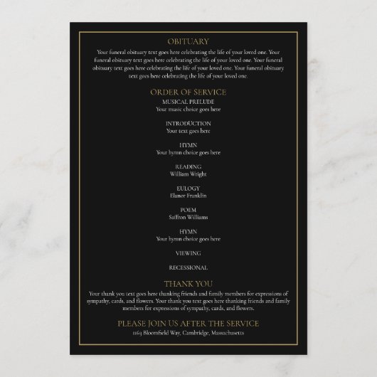 Groen Funeral Memorial Order Of Service Programma Programmakaart (Achterkant)