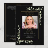 Groen Funeral Memorial Order Of Service Programma Programmakaart (Voorkant / Achterkant)