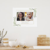 Groen Funeralie Viering Van Het Leven 2 Foto Poster (Keuken)