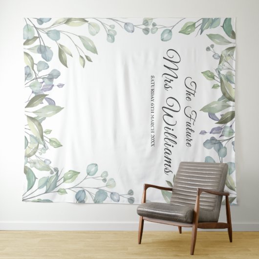 Groen Future Mrs Bruidsfeest Foto Prop Wandkleed (In Situ (horizontaal))