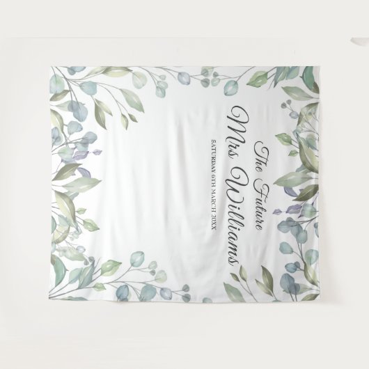 Groen Future Mrs Bruidsfeest Foto Prop Wandkleed (Voorkant (horizontaal))