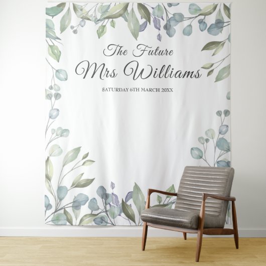 Groen Future Mrs Bruidsfeest Foto Prop Wandkleed (In situ)