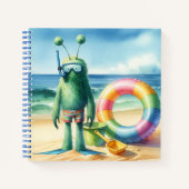 Groen Fuzzy Alien Notitieboek (Voorkant)