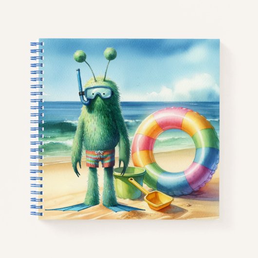 Groen Fuzzy Alien Notitieboek (Voorkant)