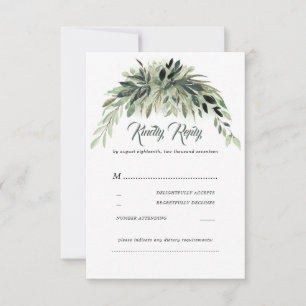 Groen Garland Bruiloft RSVP Kaartje