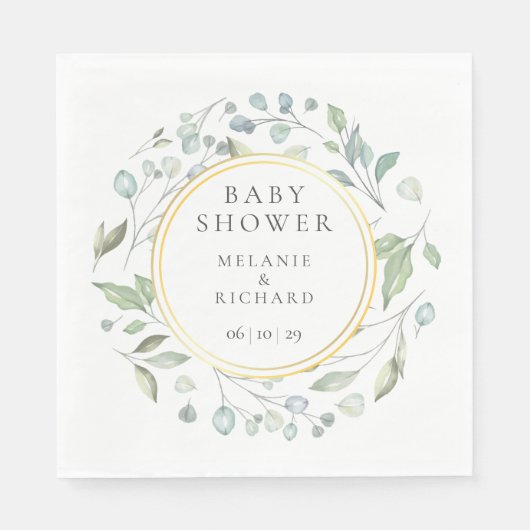 Groen Garland Koppels Baby shower/Strooien Servet (Voorkant)
