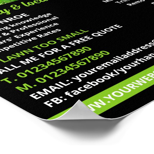 Groen gazon, Graszorg Poster (Hoek)