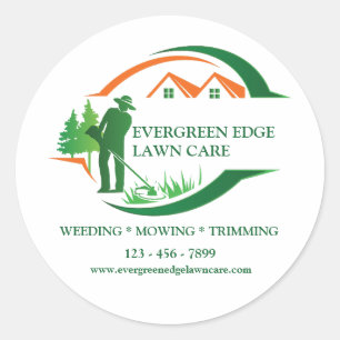 Groen Gazonbeheer Ronde Sticker