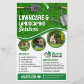 Groen Gazonverzorging Landschapsarchitectuur Tuin  Flyer (Voorkant)