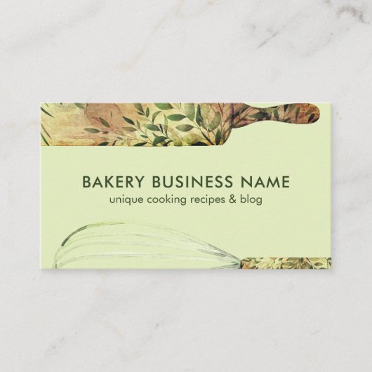 Groen gebak Kookbakkerij Visitekaartje (Voorkant)
