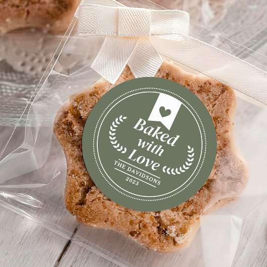 Groen Gebakken met liefde Kerstvakantie Ronde Sticker