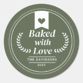 Groen Gebakken met liefde Kerstvakantie Ronde Sticker (Voorkant)