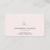 Groen gebladerte Bloemen Roze Visitekaartje (Achterkant)