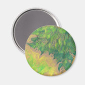"Groen gebladerte", bloemontwerp, pasteltekening Magneet (Voorkant / Achterkant)