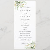 Groen gebladerte botanisch bruiloft programma programmakaart (Voorkant)