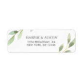 Groen gebladerte botanisch retouradres etiket (Voorkant)