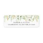 Groen gebladerte botanisch retouradres etiket (Voorkant)