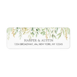 Groen gebladerte botanisch retouradres etiket