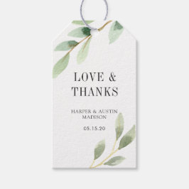 Groen gebladerte botanische bruiloft cadeau cadeaulabel