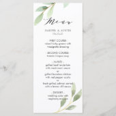 Groen gebladerte Botanische bruiloft Menu (Voorkant)