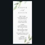 Groen gebladerte Botanische bruiloft Menu<br><div class="desc">Dit huwelijksmenu met geschilderde waterverf bladeren in verschillende tinten groen. Voor meer geavanceerde aanpassingen van dit ontwerp klikt u op de knop "Aanpassen". Overeenkomende objecten zijn ook beschikbaar.</div>