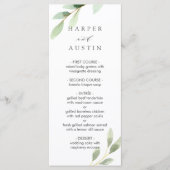 Groen gebladerte Botanische bruiloft Menu (Voorkant)