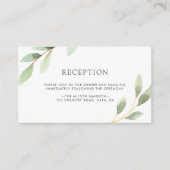 Groen gebladerte botanische bruiloft receptie informatiekaartje (Voorkant)