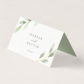 Groen gebladerte Botanische Bruiloft Tafel Plaats  Kaart (Achterkant)