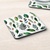 Groen gebladerte Botanische Natuur Bier Onderzetter (Linkerzijde)