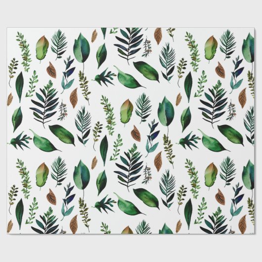 Groen gebladerte Botanische Natuur Cadeaupapier (Vlak)