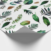 Groen gebladerte Botanische Natuur Cadeaupapier (Hoek)