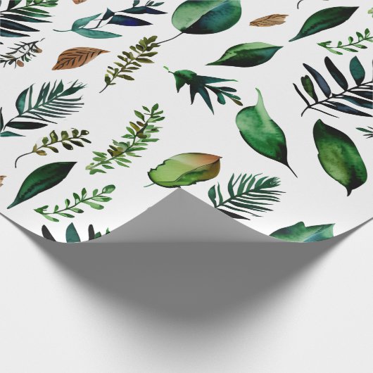 Groen gebladerte Botanische Natuur Cadeaupapier (Hoek)