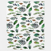 Groen gebladerte Botanische Natuur Fleece Deken (Voorkant)