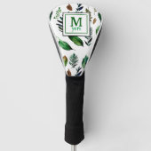 Groen gebladerte botanische Natuur gepersonaliseer Golfheadcover (Voorkant)
