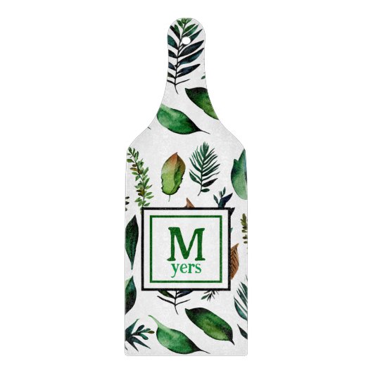 Groen gebladerte botanische Natuur gepersonaliseer Snijplank (Voorkant)